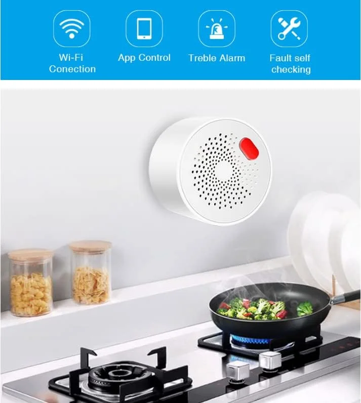 آشکارساز گاز طبیعی هوشمند UanTii، سنسور نشت گاز قابل احتراق، کار با برنامه Tuya Smart Life برای ایمنی خانه