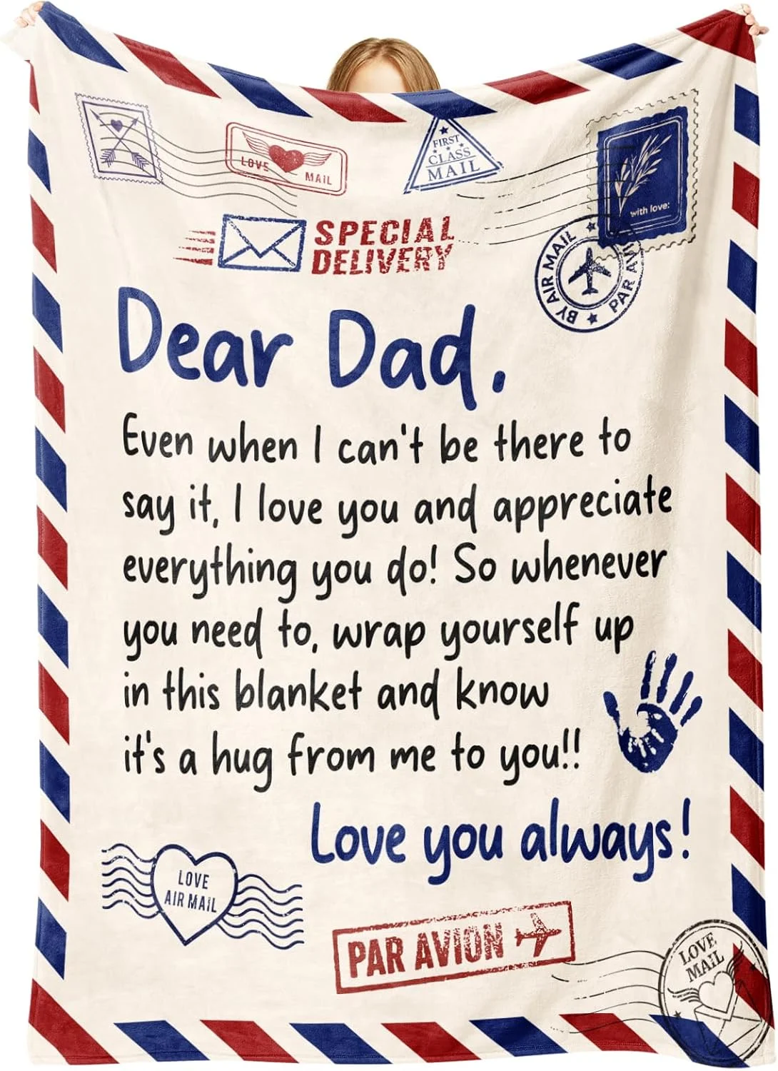 هدیه تولد منحصر به فرد برای پدر از لیبسین - پتوی نرم و دلگرم کننده - هدیه برای پدر از طرف دختر و پسر، هدیه تولد برای بابا، پدر، ناپدری، پتوی کاربردی برای چرت زدن، تخت، ماشین، مبل، پیک نیک، 152x127 سانتی متر