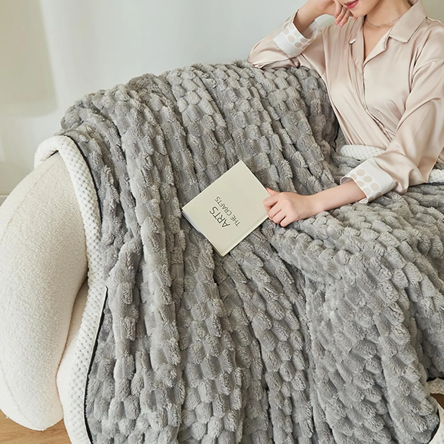 پتوی نرم و لطیف LGYKUMEG، پتوی پشمی، پتوی دو طرفه، پتوی پشم گوسفند، مناسب به عنوان پتو، روتختی، پتوی مبل و اتاق نشیمن، پتوی مبل برای زمستان، G، 150x200 سانتی متر