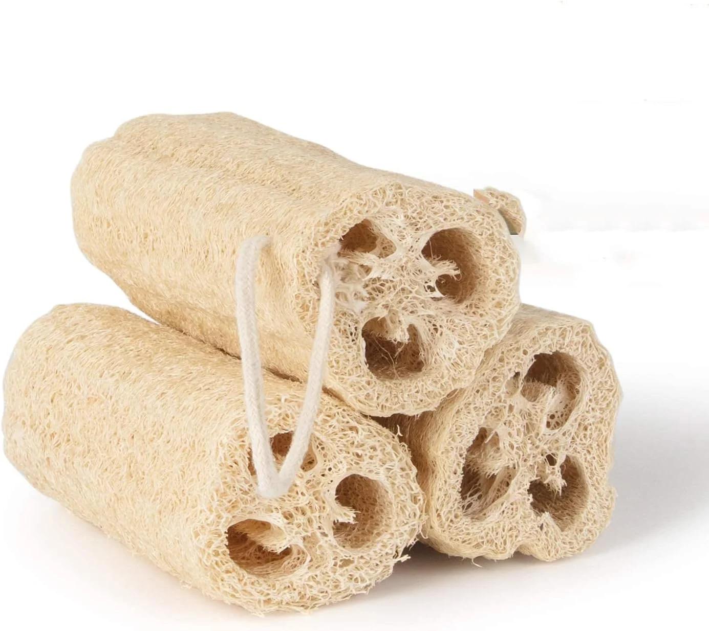 لیف طبیعی دلفینو، اسفنج لوفا 100% ارگانیک برای حمام، اسکراب بدن لوفا برای از بین بردن پوست مرده، بدون سفید کننده و مراقبت از پوست سازگار با محیط زیست - بسته 3 عددی