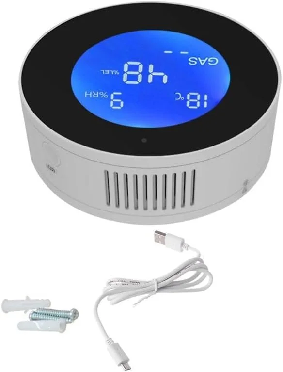 آشکارساز هوشمند نشت گاز Wi-Fi ngnsky، آشکارساز نشت گاز ch4، با LCD دیجیتال، یادآوری تلفن همراه از راه دور برای آشپزخانه منزل.