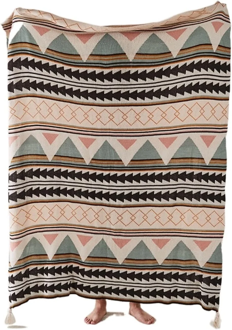 پتوهای بافتنی KRSIAXG، پتوی نرم مبل، روکش تخت، پتوی طرح‌دار، رومیزی، رو تختی، دکوراسیون منزل (130x170 سانتی‌متر)