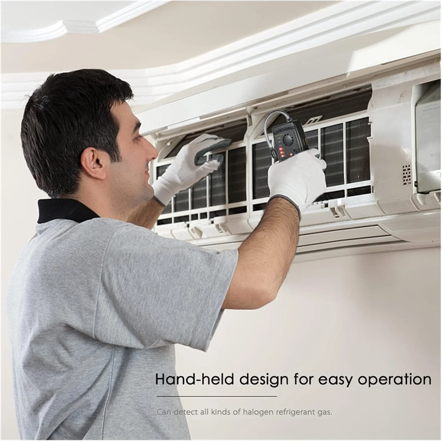 دستگاه تشخیص گاز SJHDKLW، قابل حمل، مناسب برای CFC، HCFC، HFC، هالوژن، دستگاه تشخیص گاز مبرد، دستگاه تست نشت گاز فریون