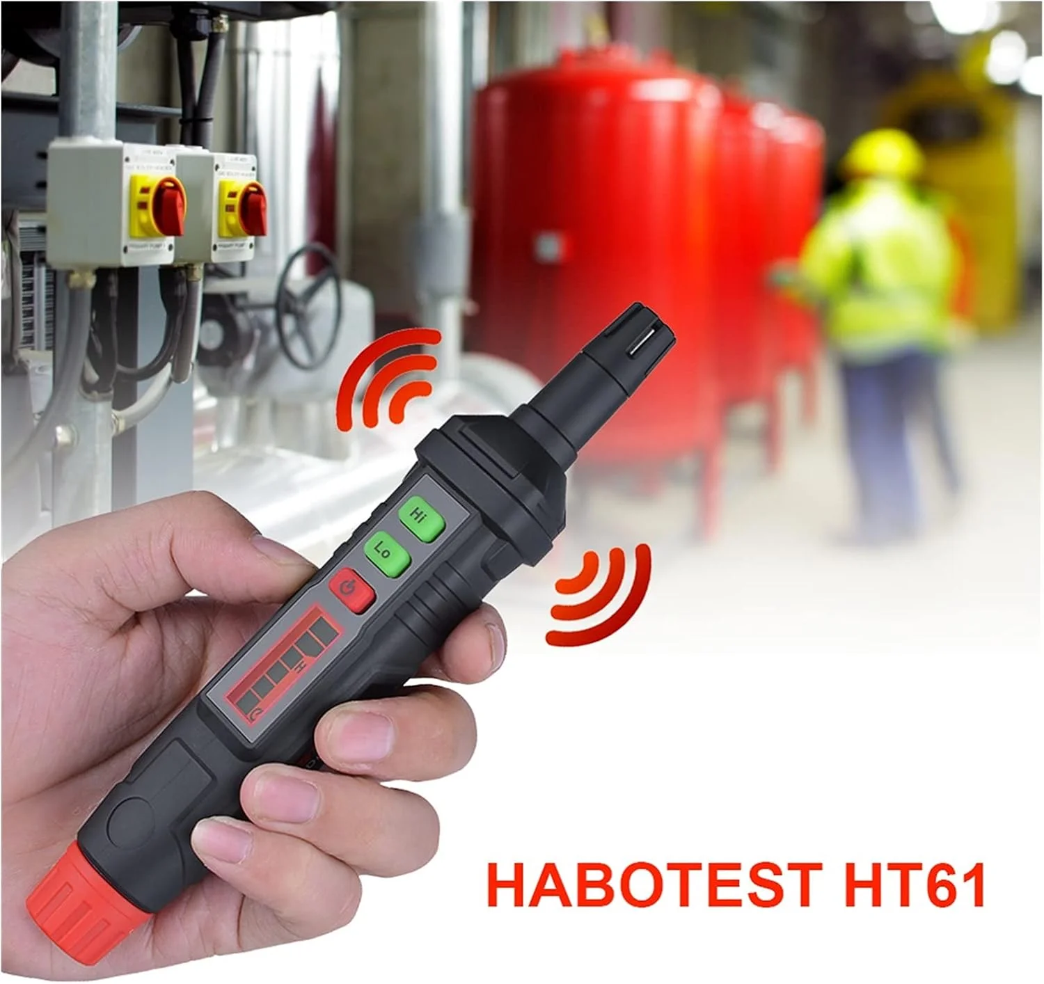 دستگاه تشخیص نشت گاز SJHDKLW، قلمی، قابل حمل، آنالیزور و مانیتور گازهای قابل اشتعال برای منزل، دارای آلارم صوتی و بصری مدل HT61