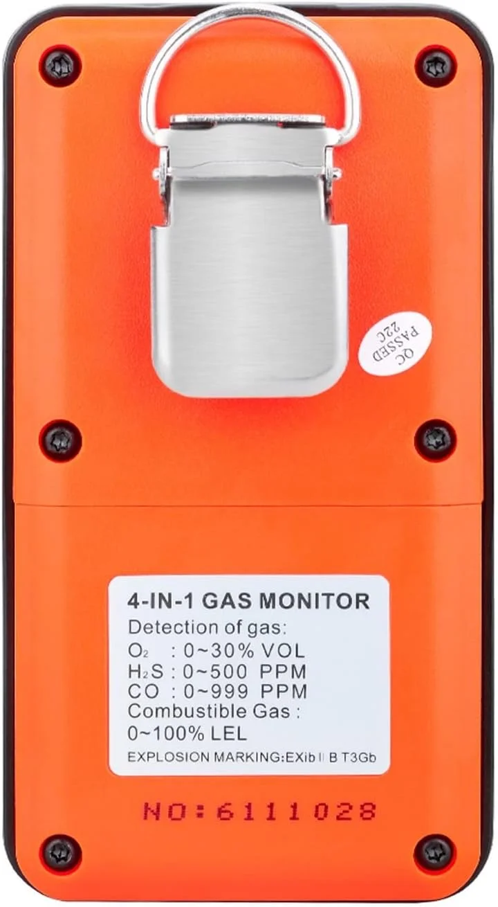دستگاه سنجش کیفیت هوا SJHDKLW، مانیتور گاز 4 در 1، ردیاب چندگانه گاز، مانیتور گاز اکسیژن O2، سولفید هیدروژن H2S، مونوکسید کربن CO، گاز قابل احتراق LEL، آنالایزر گاز