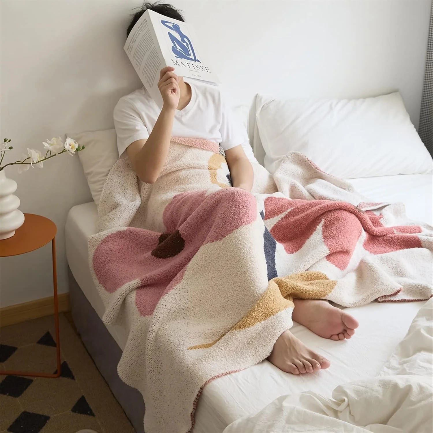 پتو KRSIAXG پتو میکروفایبر نرم تزئینی منزل مبل تخت بافتنی پتو پرزدار دنج آرامش بخش شفابخش