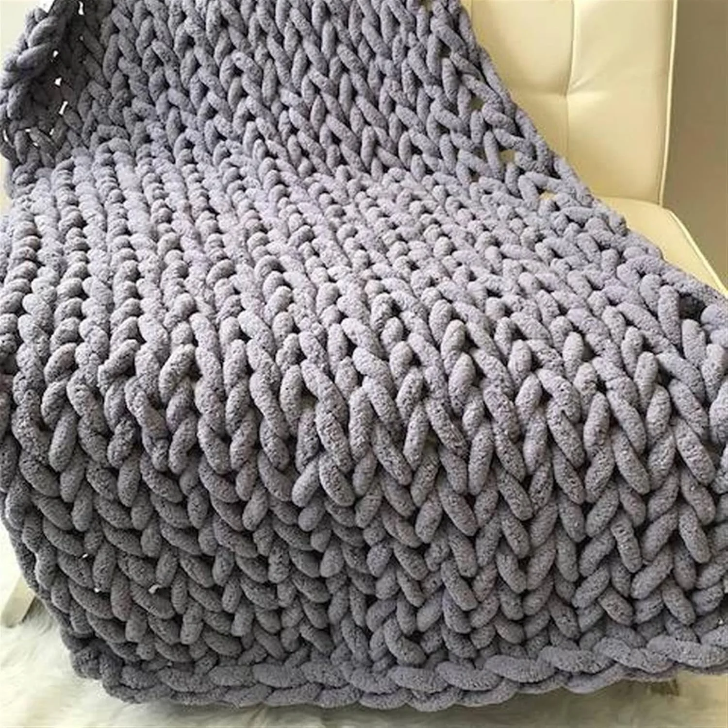 پتوهای بافتنی درشت KRSIAXG، پتوهای بافت دستی، پتوهای پرتابی، پتوهای گرم نخ، تخت خواب، مبل، صندلی، پتوهای بافتنی، پتوهای وسایل عکس (100x100 سانتی متر)