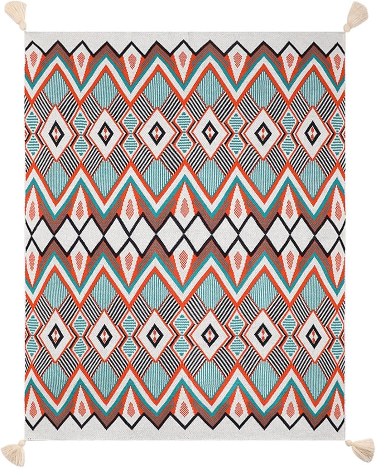 پتو بافتنی KRSIAXG طرح دار، پتوی مبل، روتختی طرح شطرنجی، روکش تخت، پرده آویز، رومیزی (Hortel, 130x220cm)