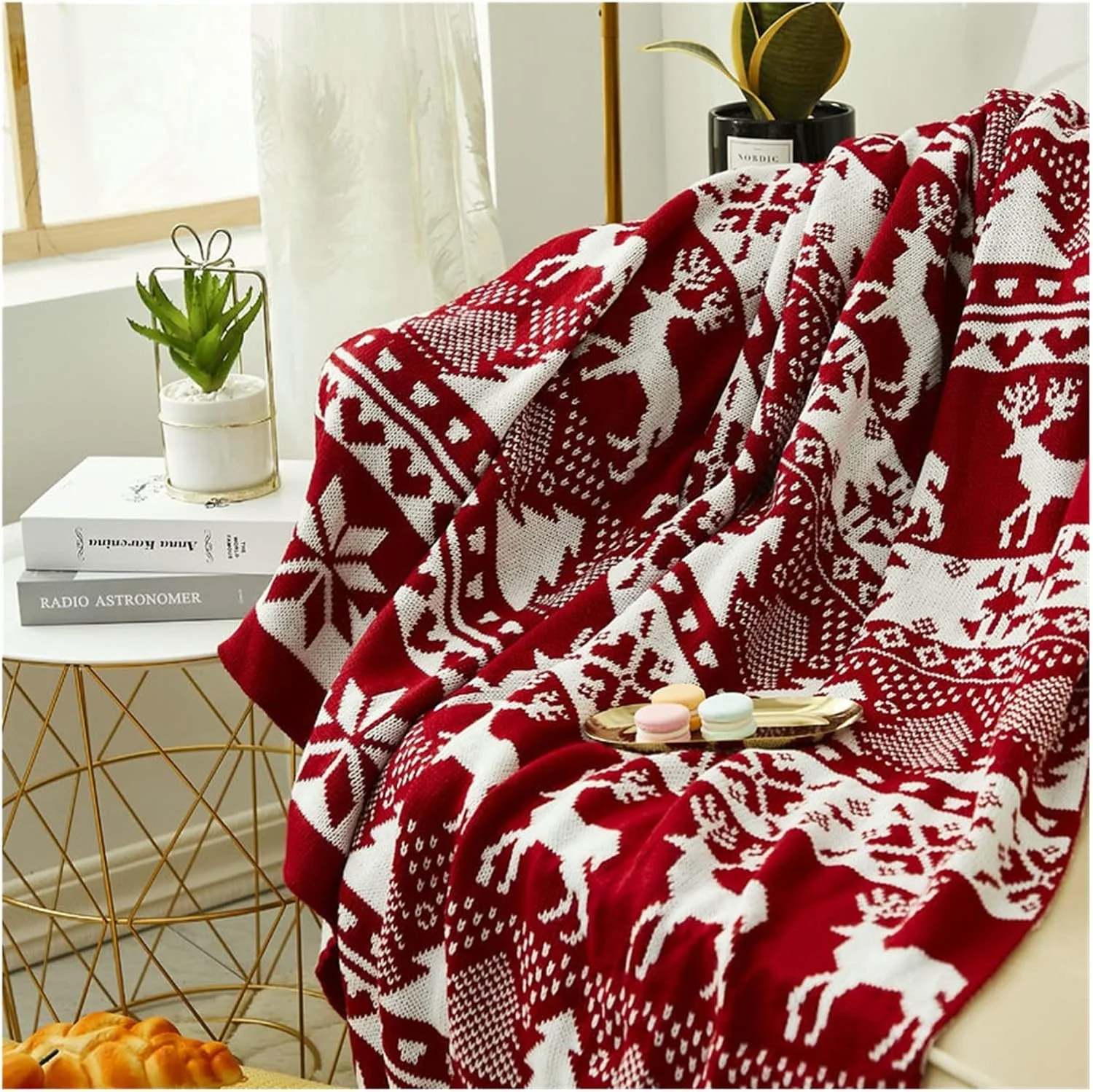 پتو کریسمسی KRSIAXG، پتو بافتنی ژاکارد زمستانی، پتو نرم و گرم برای مبل، تخت و شال هدیه پتو کریسمسی KRSIAXG، پتو بافتنی ژاکارد زمستانی، پتو نرم و گرم برای مبل، تخت و شال هدیه