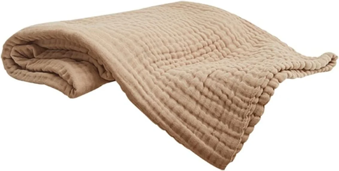 پتو KRSIAXG پتو موسلین پنبه ای گازدار رنگ ثابت، پتوی مبل راحت، مناسب برای قنداق، لحاف، لحاف بزرگسال