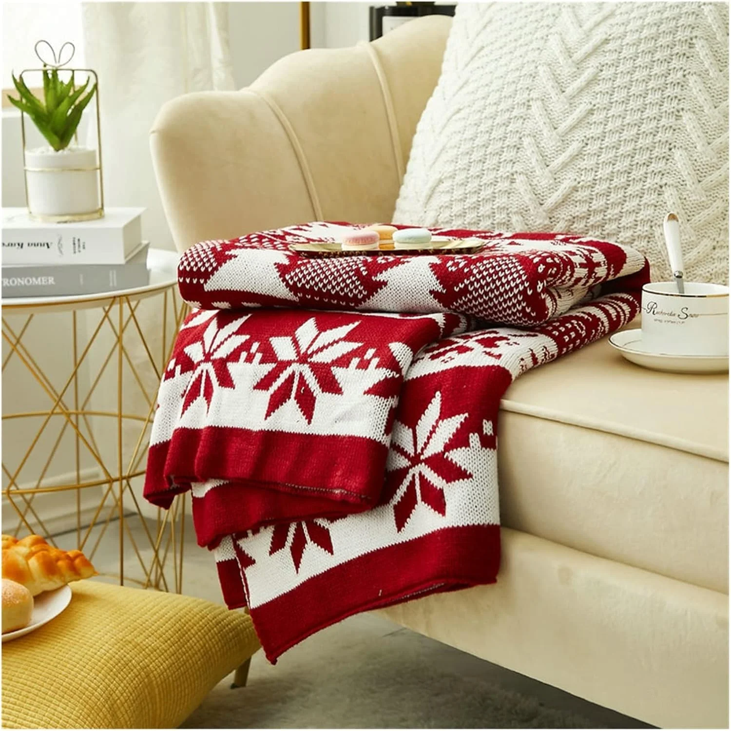 پتو کریسمسی KRSIAXG، پتو بافتنی ژاکارد زمستانی، پتو نرم و گرم برای مبل، تخت و شال هدیه پتو کریسمسی KRSIAXG، پتو بافتنی ژاکارد زمستانی، پتو نرم و گرم برای مبل، تخت و شال هدیه