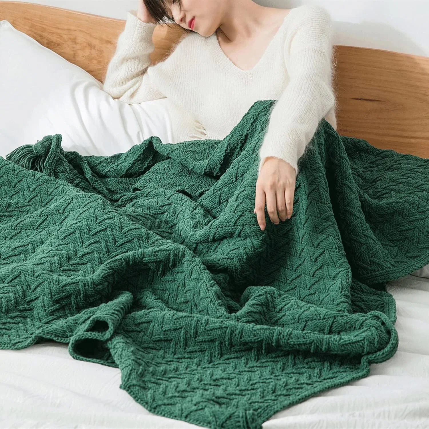 پتو KRSIAXG فوق العاده نرم، پتو یک رنگ، گرم، مناسب مبل، طرح بافت درشت، مناسب تخت (سفید) پتو KRSIAXG فوق العاده نرم، پتو یک رنگ، گرم، مناسب مبل، طرح بافت درشت، مناسب تخت (سفید)