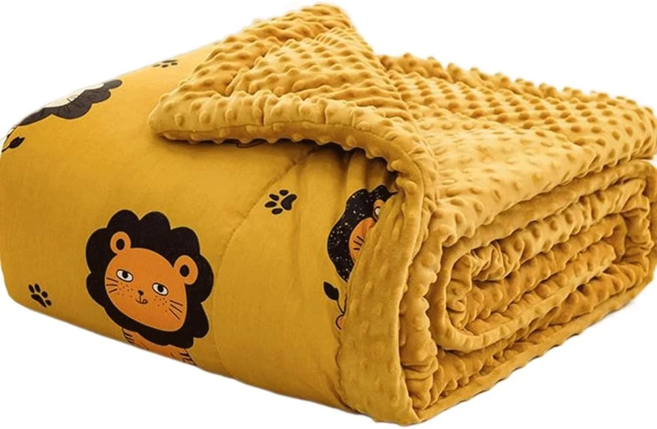 پتو KRSIAXG طرح خال خالی، فوق العاده نرم، مناسب تخت، لحاف، هسته بالش، طرح کارتونی چاپی، دو طرفه، پتوی گرم (150x200cm)