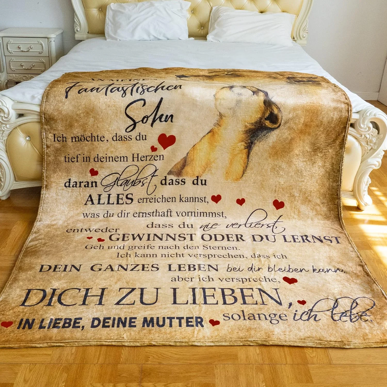 پتوی نرم شخصی‌سازی شده کميلا برای پسرم - پتوی فلانل فوق‌العاده نرم، پتوی مسافرتی، هدیه برای تولد، فارغ‌التحصیلی، کریسمس (203 x 152 سانتی‌متر، پسر (مادر))