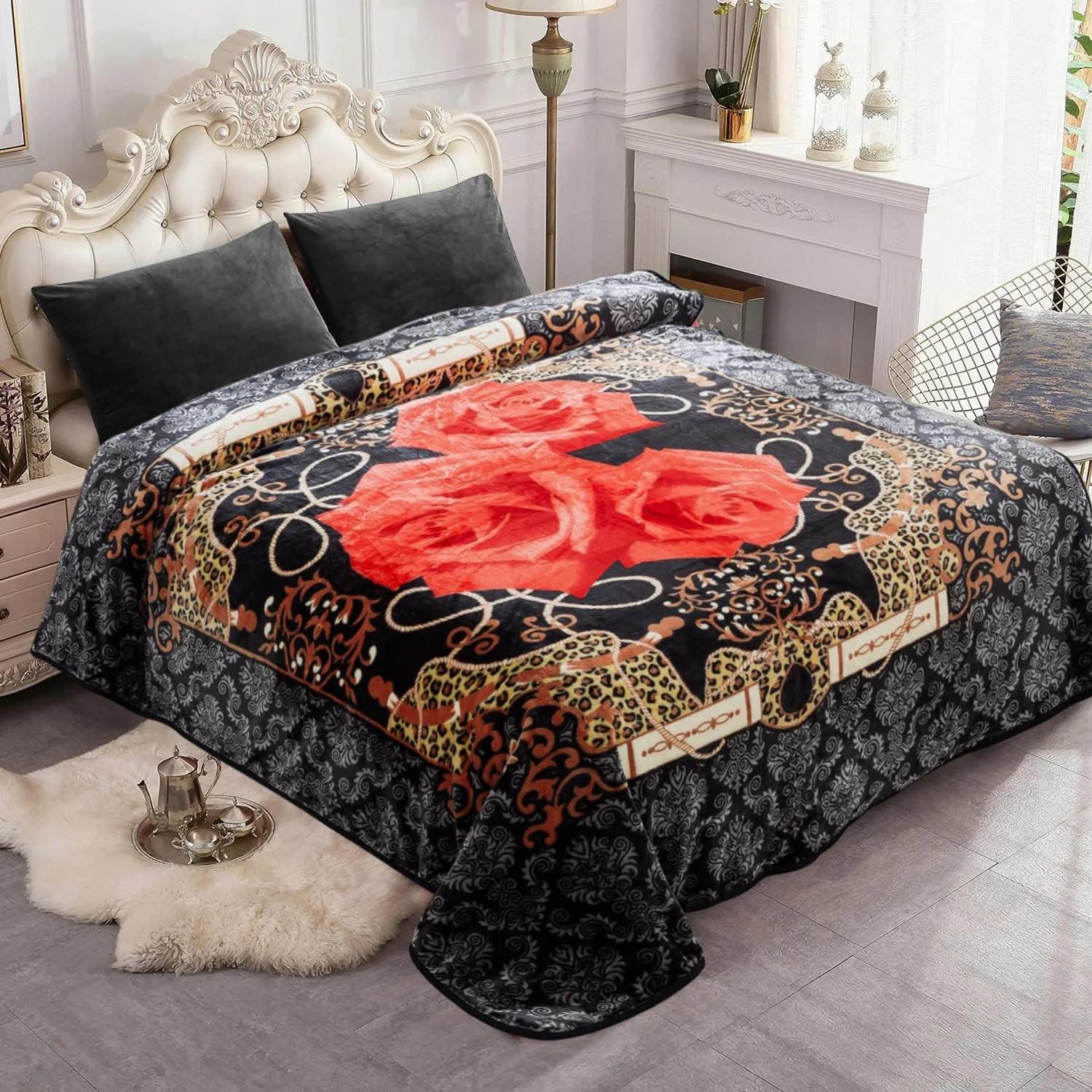 پتوی پشمی نرم JYK سایز کوئین، 231x190 سانتی‌متر، 1.7 کیلوگرم، یک لایه، پتوی گرم و سبک کره‌ای مناسب تخت برای پاییز و زمستان