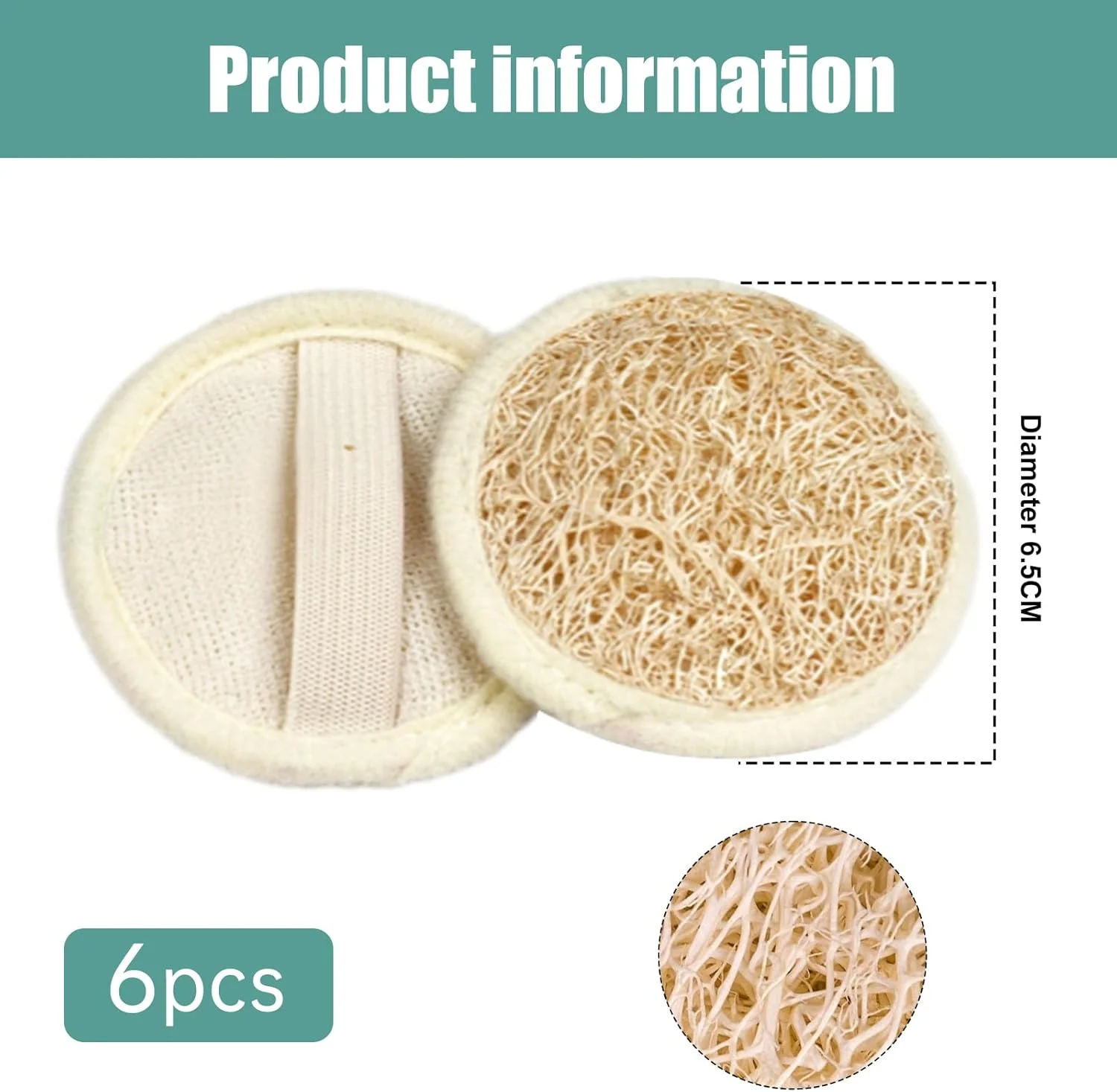 پد اسفنجی لوفا لایه بردار 6 عددی، پد اسکراب لوفا طبیعی برای صورت و بدن، برس لوفا برای پاکسازی آرایش مناسب حمام و اسپا برای زنان و مردان