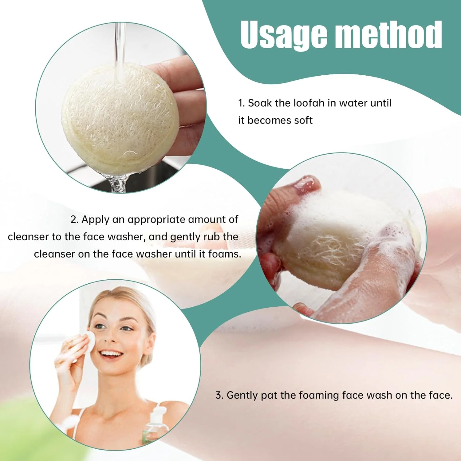 پد اسفنجی لوفا لایه بردار 6 عددی، پد اسکراب لوفا طبیعی برای صورت و بدن، برس لوفا برای پاکسازی آرایش مناسب حمام و اسپا برای زنان و مردان