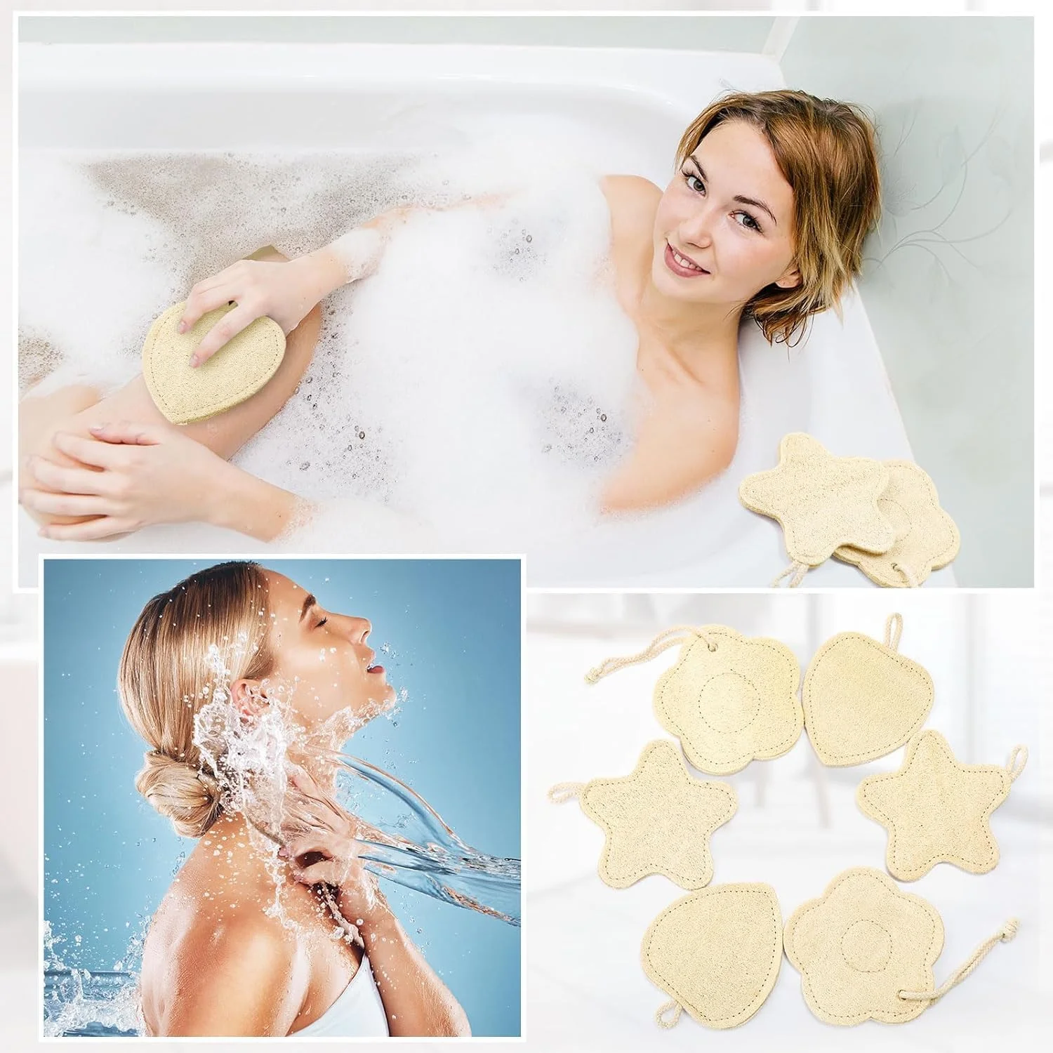 بسته 6 عددی اسفنج لوفا طبیعی، اسکرابر بدن، اسفنج لایه بردار برای زنان و مردان، اسکرابر صورت و بدن زیست تخریب پذیر برای ایجاد کف غنی، لوفا سبک وزن مناسب سفر (اشکال مختلف) بسته 6 عددی اسفنج لوفا طبیعی، اسکرابر بدن، اسفنج لایه بردار برای زنان و مردان، اسکرابر صورت و بدن زیست تخریب پذیر برای ایجاد کف غنی، لوفا سبک وزن مناسب سفر (اشکال مختلف)