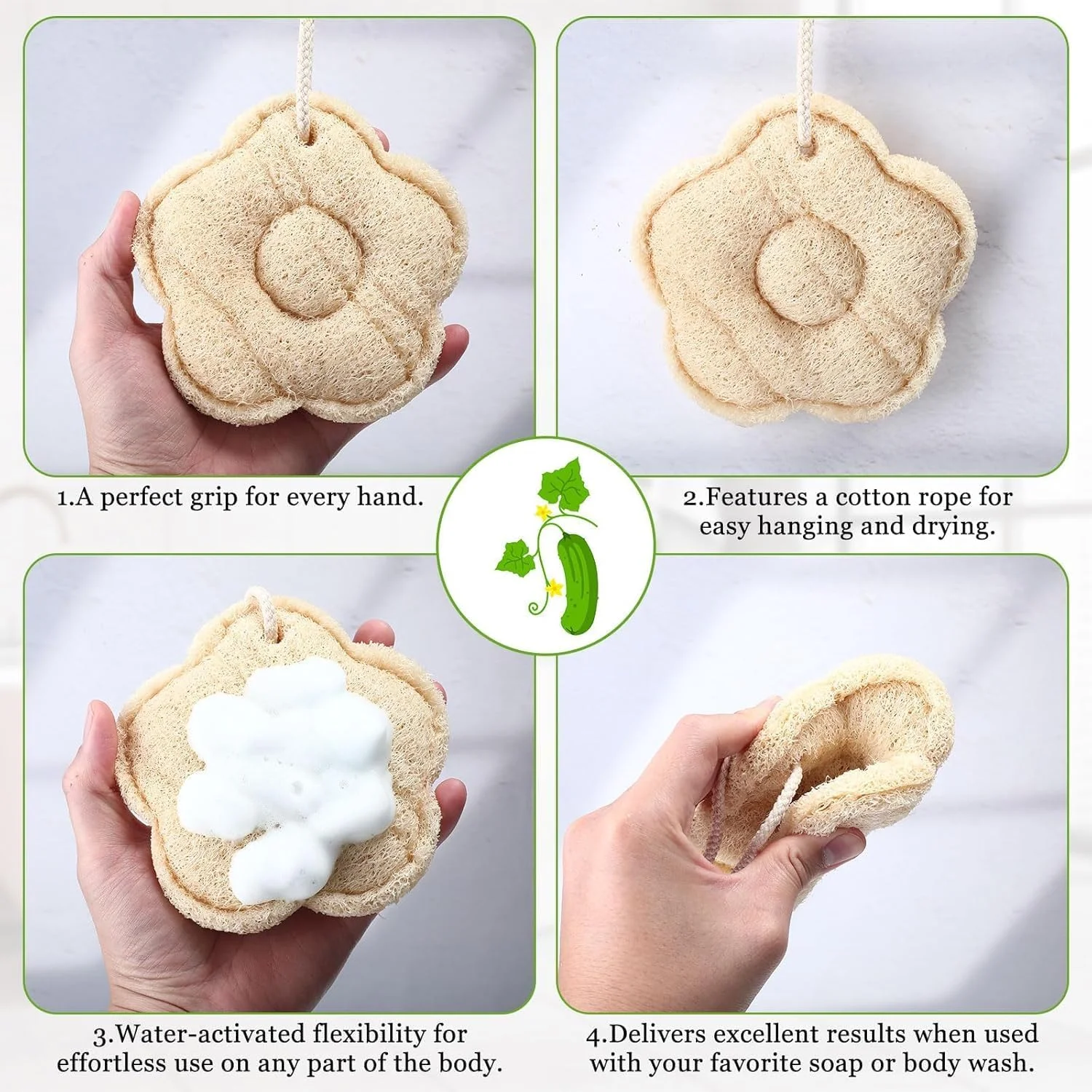 بسته 6 عددی اسفنج لوفا طبیعی، اسکرابر بدن، اسفنج لایه بردار برای زنان و مردان، اسکرابر صورت و بدن زیست تخریب پذیر برای ایجاد کف غنی، لوفا سبک وزن مناسب سفر (اشکال مختلف) بسته 6 عددی اسفنج لوفا طبیعی، اسکرابر بدن، اسفنج لایه بردار برای زنان و مردان، اسکرابر صورت و بدن زیست تخریب پذیر برای ایجاد کف غنی، لوفا سبک وزن مناسب سفر (اشکال مختلف)