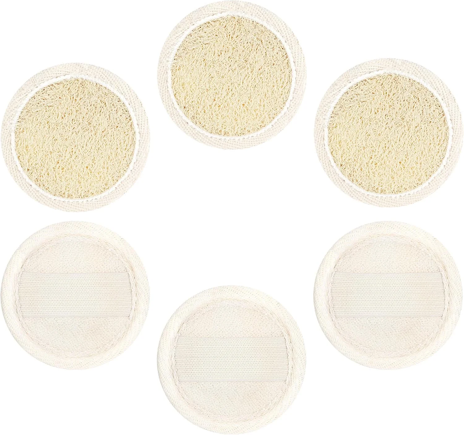 لیف صورت 6 عددی، پدهای لایه بردار صورت 2.5 اینچی برای آرایش، پاکسازی، ماساژ منافذ و پاکسازی عمیق جوش های سرسیاه (بژ)