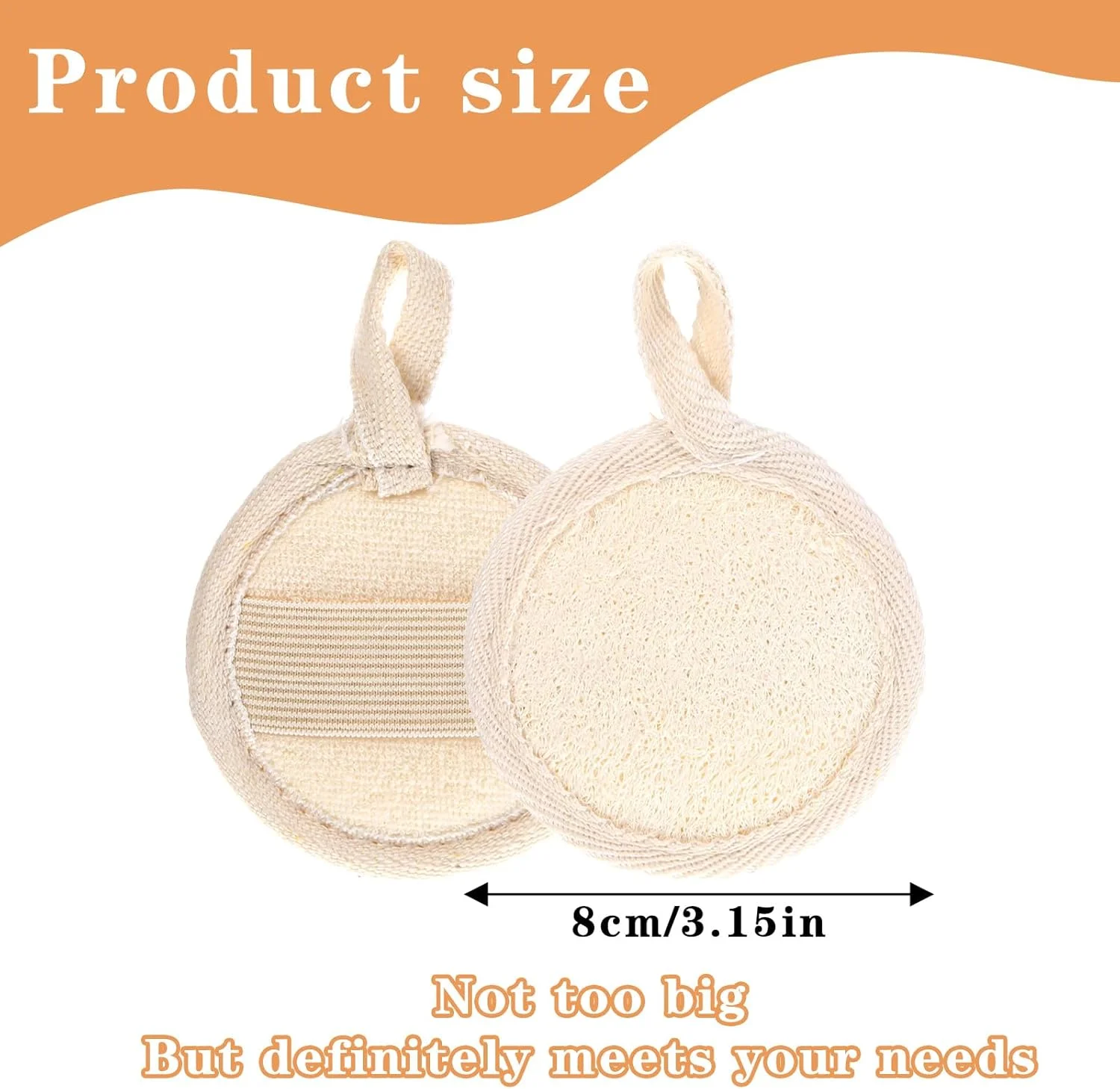 اسکرابر لوفا طبیعی صورت، پد لوفا ارگانیک صورت، پد اسفنجی لوفا برای حمام و آرایش، برس لایه بردار صورت برای پاکسازی عمیق پوست مرده بانوان و دختران، 4 عدد