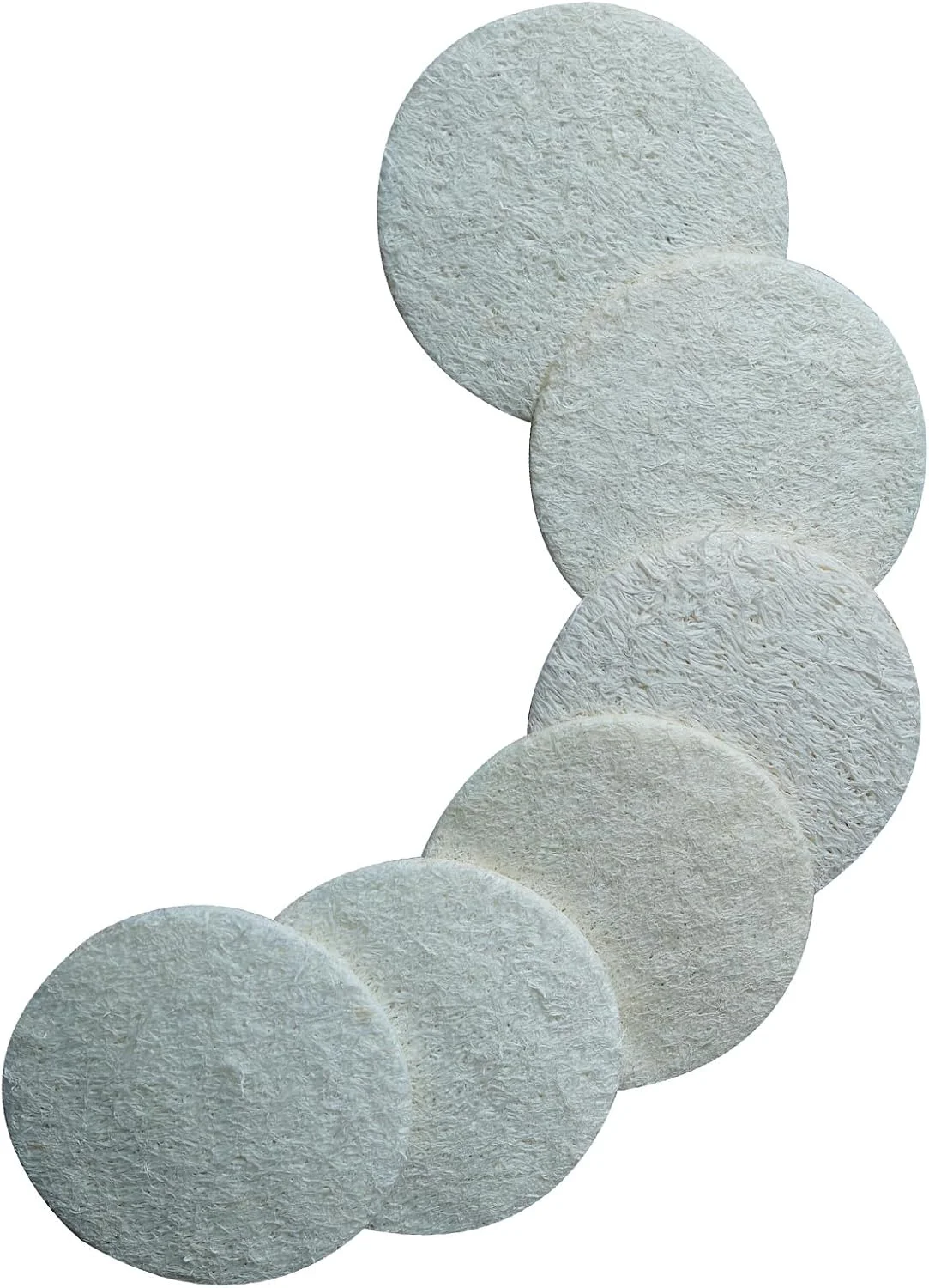 پد لوفا لایه بردار صورت 30 عددی، قطر 7 سانتی متر، اسکرابرهای طبیعی صورت و بدن، برس صورت برای ماساژ، پاکسازی صورت، پاک کردن آرایش، برداشتن ماسک های صورت و آرایش، اسفنج لوفا برای حمام