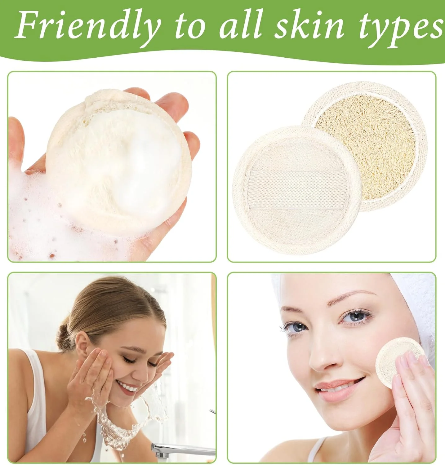 لیف صورت 6 عددی، پدهای لایه بردار صورت 2.5 اینچی برای آرایش، پاکسازی، ماساژ منافذ و پاکسازی عمیق جوش های سرسیاه (بژ)