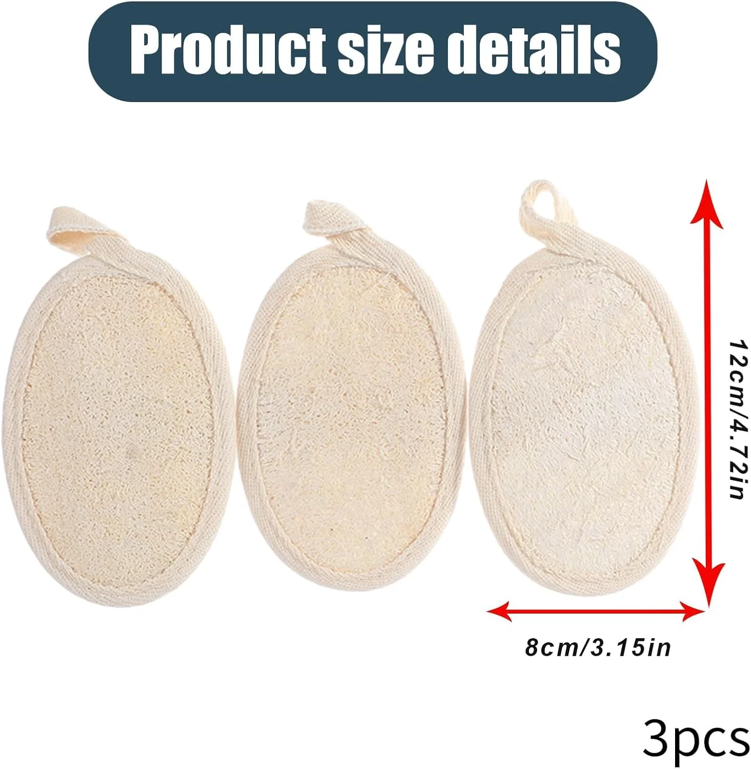 لیف حمام طبیعی لوفا 3 عددی، اسکرابر لایه بردار بدن، اسفنج حمام، ابزار حمام پوست، اسکرابر دوش برای بدن، ایده آل برای بزرگسالان، زنان و مردان