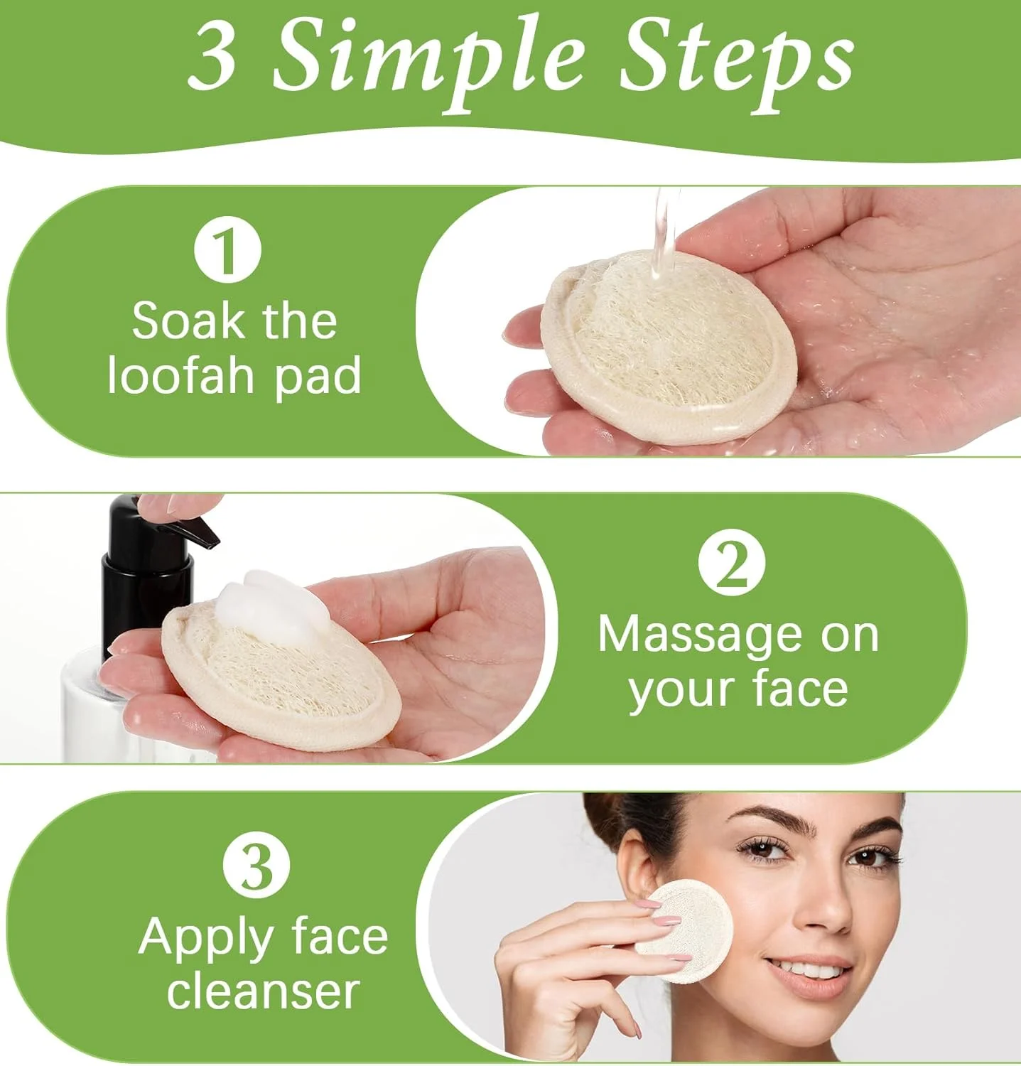 لیف صورت 6 عددی، پدهای لایه بردار صورت 2.5 اینچی برای آرایش، پاکسازی، ماساژ منافذ و پاکسازی عمیق جوش های سرسیاه (بژ)