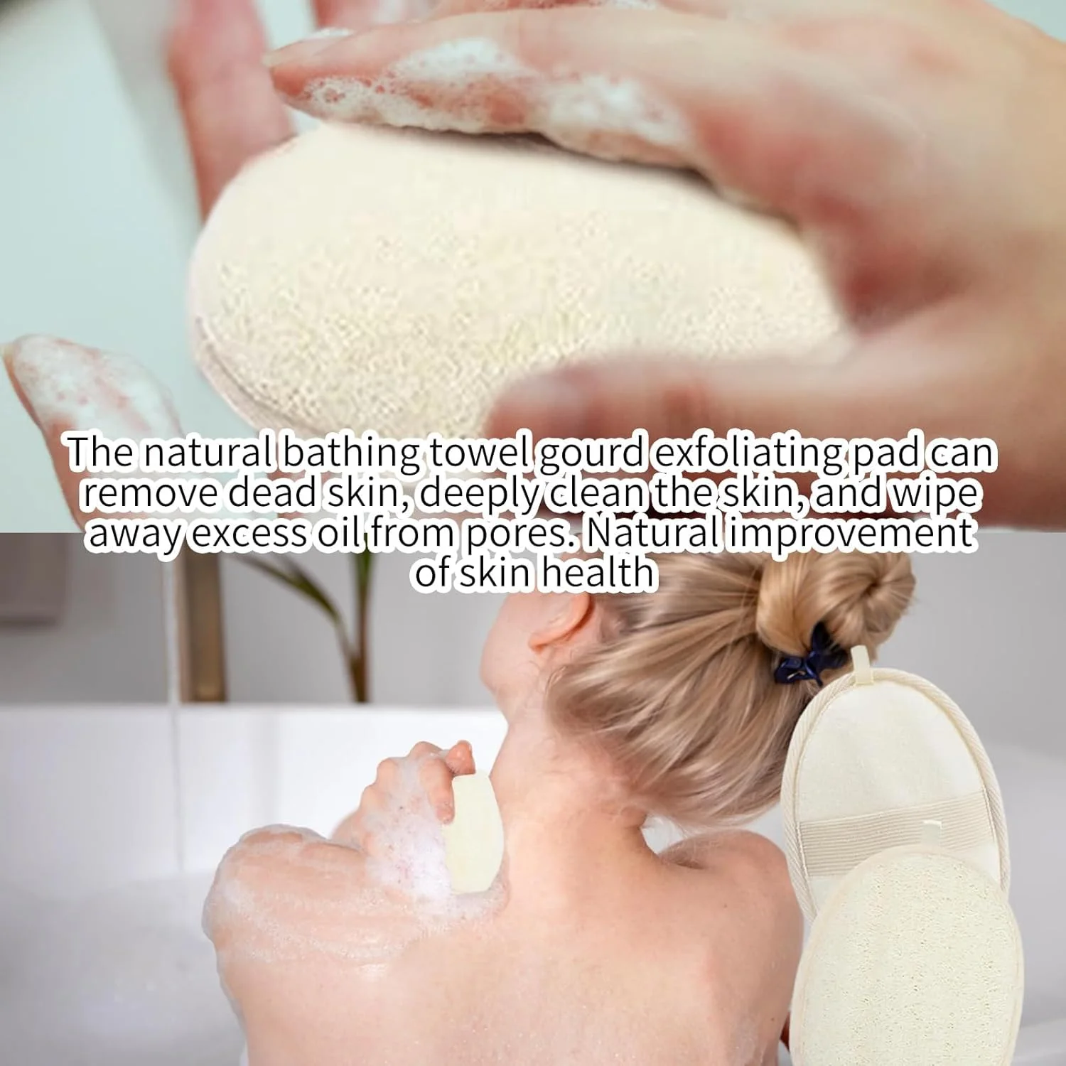 لیف حمام طبیعی لوفا 3 عددی، اسکرابر لایه بردار بدن، اسفنج حمام، ابزار حمام پوست، اسکرابر دوش برای بدن، ایده آل برای بزرگسالان، زنان و مردان