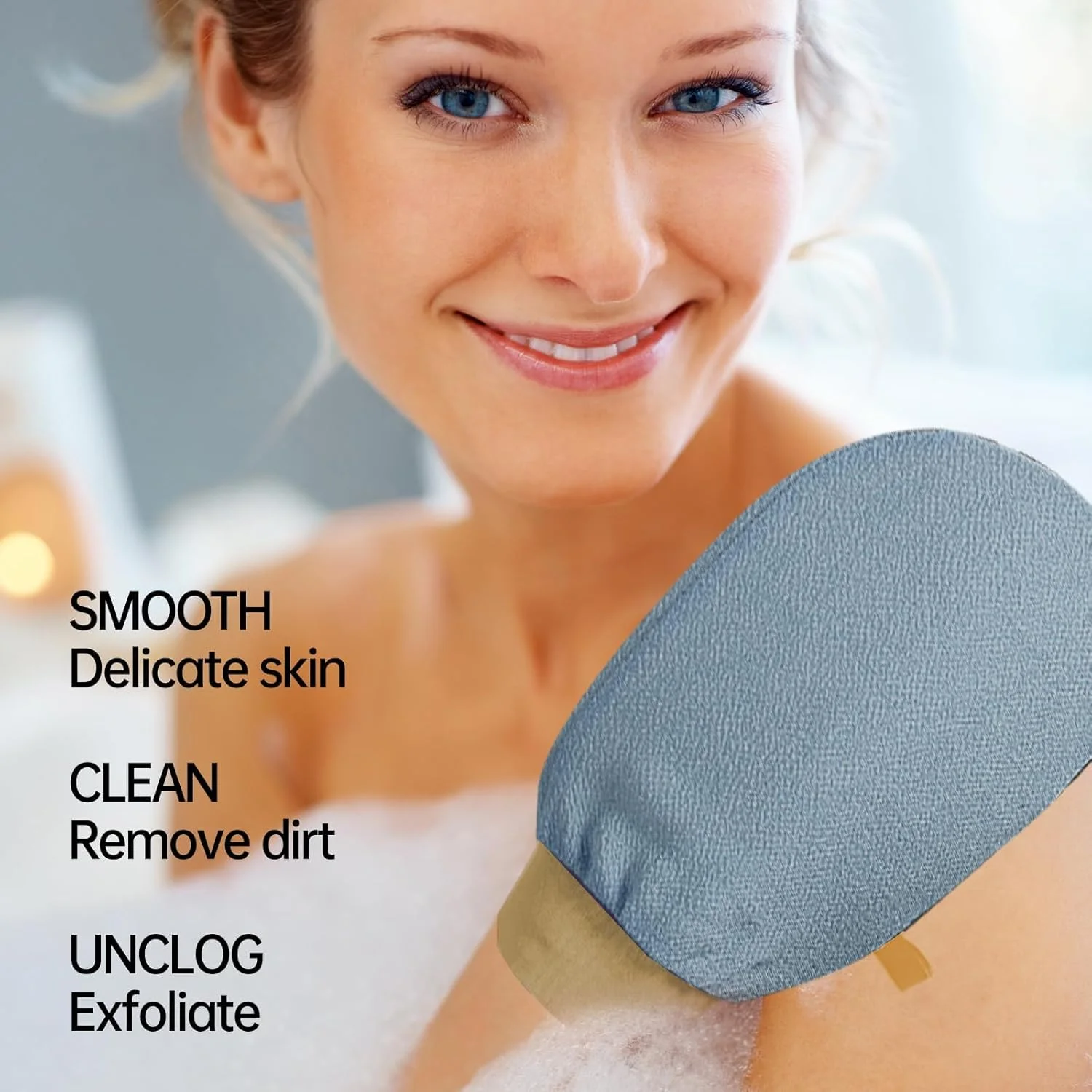 دستکش لایه بردار 3 جفتی: دستکش پاک کننده عمیق کره ای برای بدن و صورت - لیف اسکراب دوش برای پوست صاف، از بین برنده پوست مرده - لایه برداری اسپا، حمام و حمام ترکی - مناسب برای حمام، زنانه و مردانه