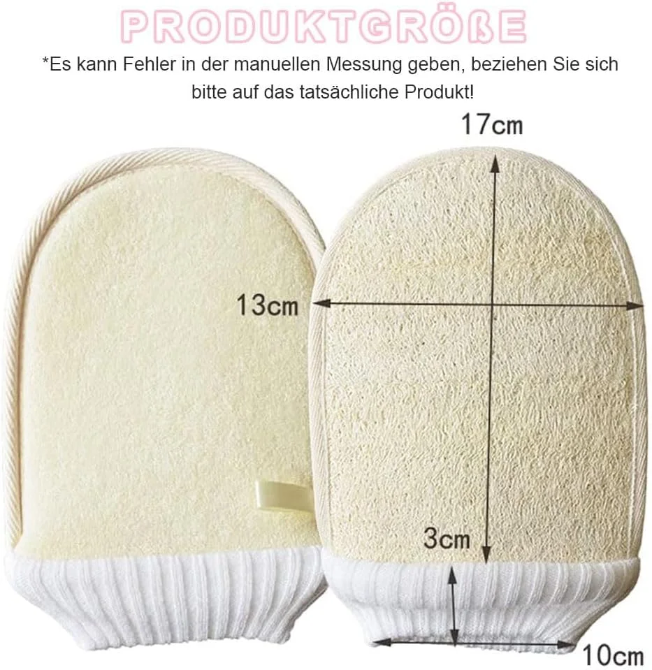 دو عدد دستکش لوفا لایه بردار، دستکش لایه بردار بدن و از بین برنده پوست مرده، دستکش سونا برای آقایان و بانوان - اسکراب موثر بدن برای تجدید پوست