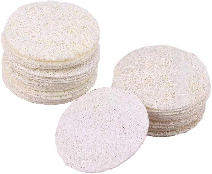 24 عدد پد پاک کننده آرایش صورت، پد لوفا لایه بردار صورت، اسفنج لوفا طبیعی، حوله پاک کننده آرایش لوفا