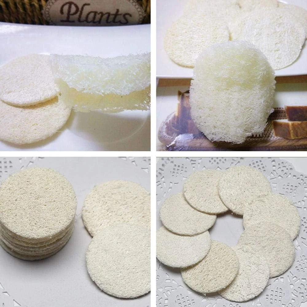 24 عدد پد پاک کننده آرایش صورت، پد لوفا لایه بردار صورت، اسفنج لوفا طبیعی، حوله پاک کننده آرایش لوفا