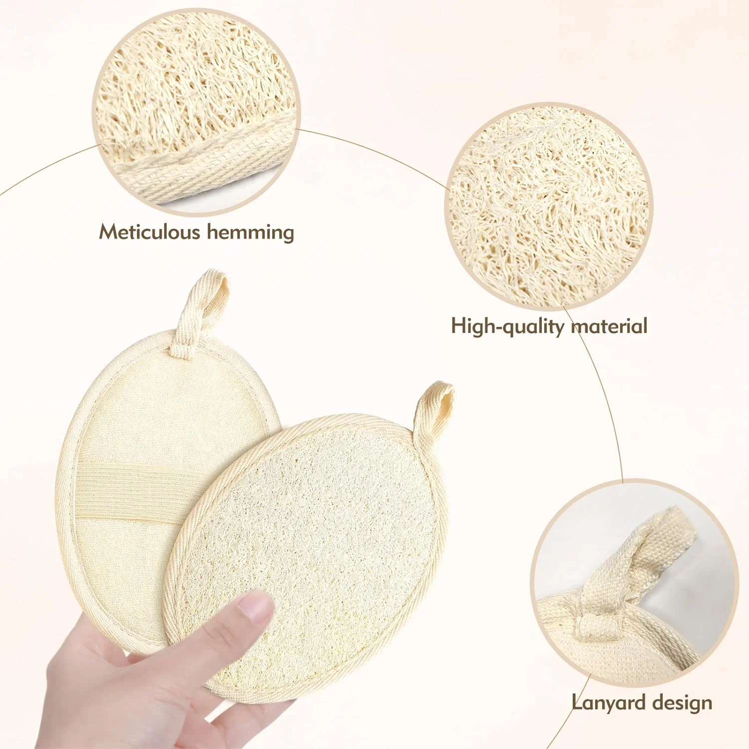 دو عدد اسفنج لوفا طبیعی، اسکراب لایه بردار بدن، اسفنج لوفا برای پاکسازی عمیق و از بین بردن آلودگی، مناسب برای آقایان و بانوان