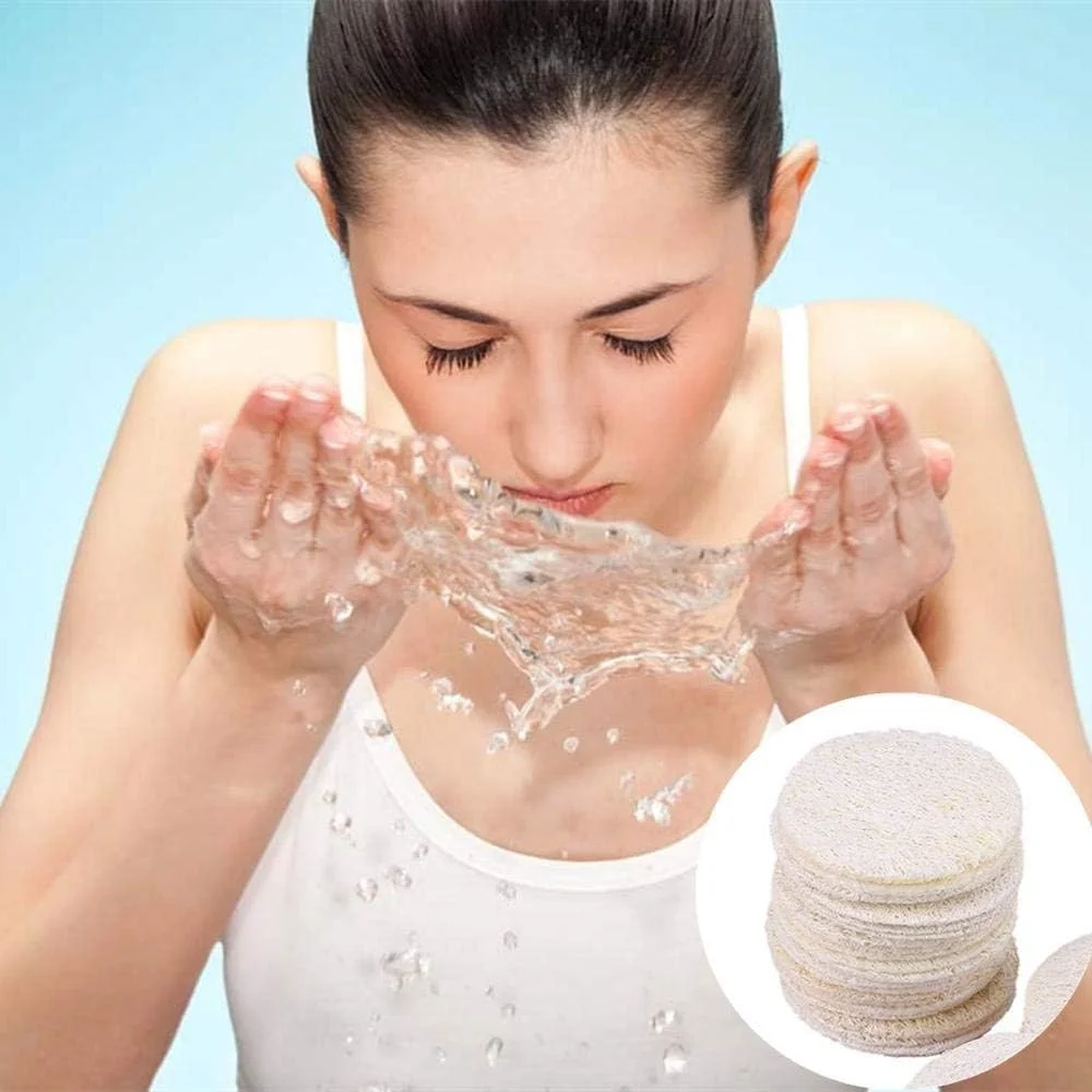 24 عدد پد پاک کننده آرایش صورت، پد لوفا لایه بردار صورت، اسفنج لوفا طبیعی، حوله پاک کننده آرایش لوفا