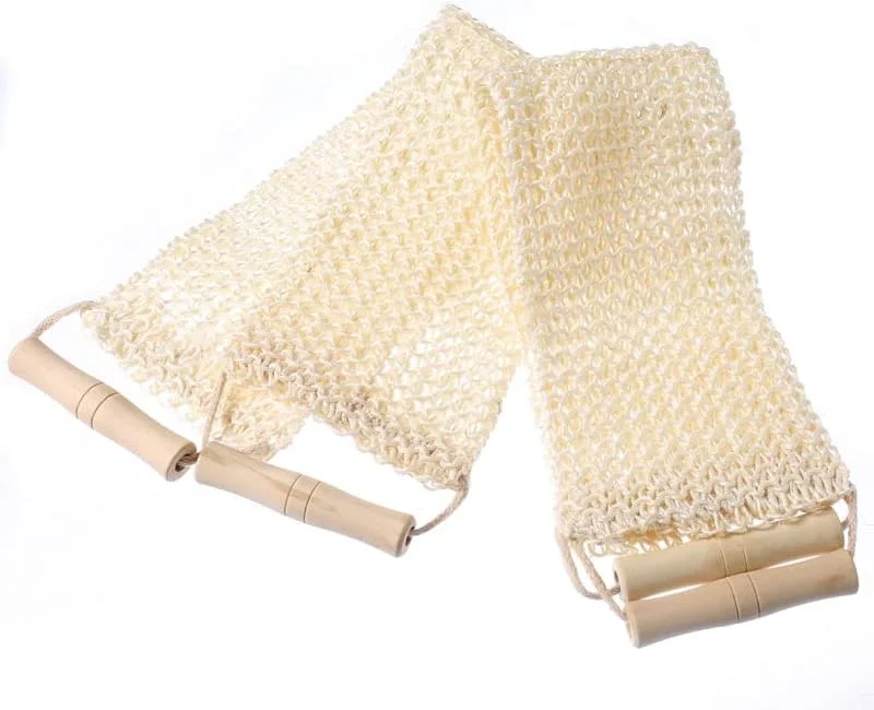 لیف اسکرابر دو طرفه برای پشت با دسته، اسکرابر لایه بردار طبیعی پشت، دستکش لایه بردار بدن برای دوش، مناسب برای آقایان و بانوان برای حمام و شستشو