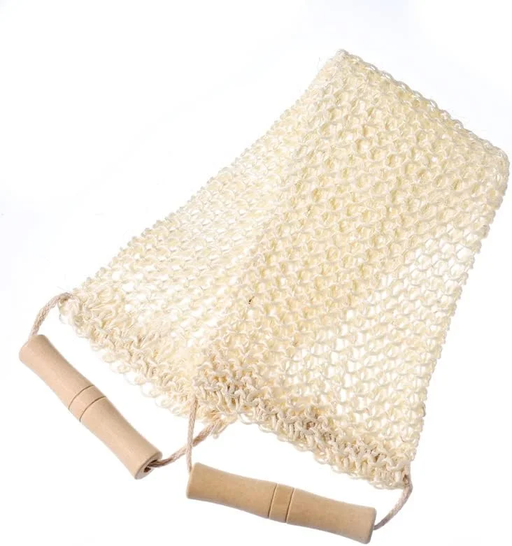 لیف اسکرابر دو طرفه برای پشت با دسته، اسکرابر لایه بردار طبیعی پشت، دستکش لایه بردار بدن برای دوش، مناسب برای آقایان و بانوان برای حمام و شستشو