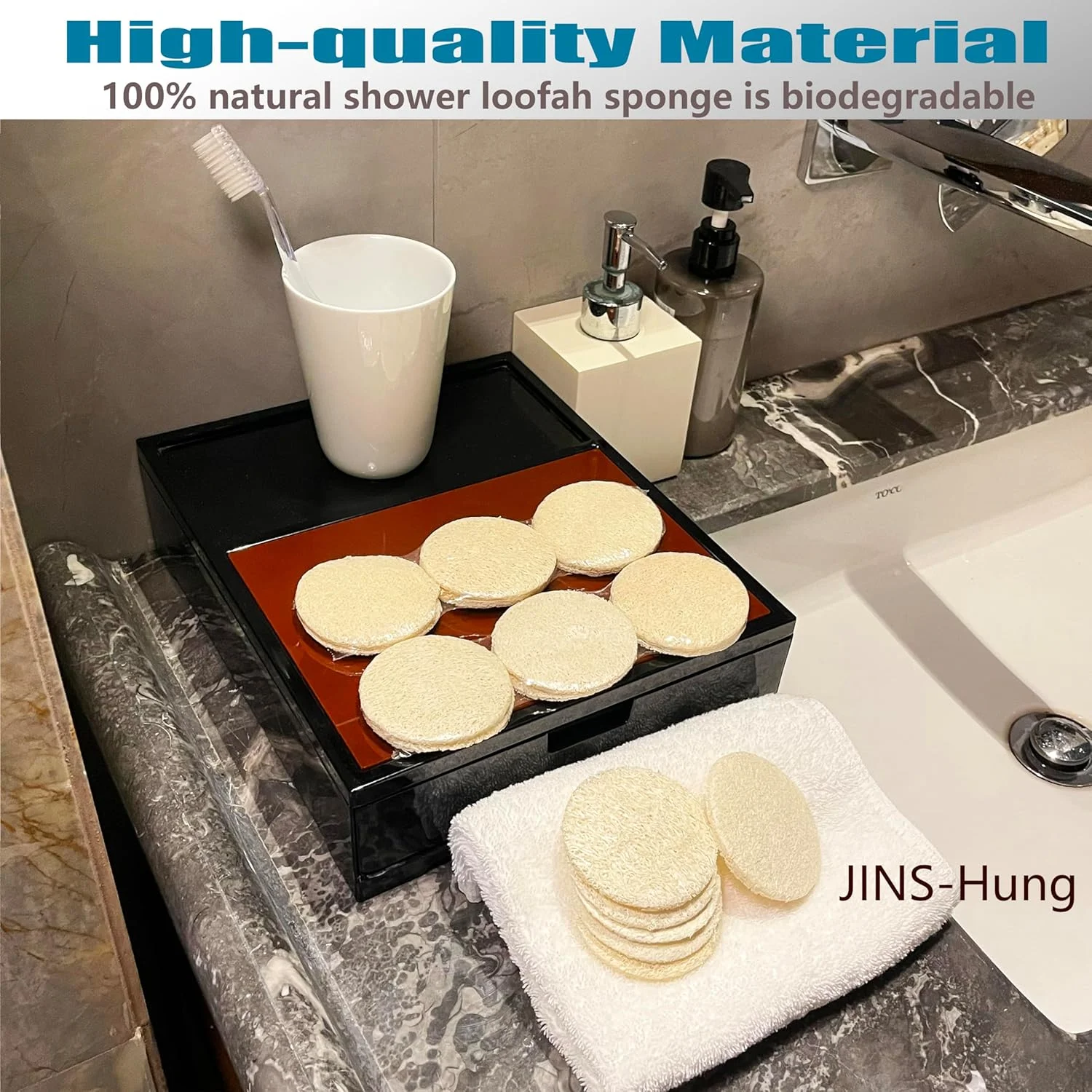 پد لوفا طبیعی لایه بردار صورت، بسته 108 عددی - پد اسکراب صورت و بدن - مناسب حمام، دوش و اسپا - برس اسفنج لوفا - لوفا اسکرابر عمده - پاکسازی پوست برای زنان و مردان