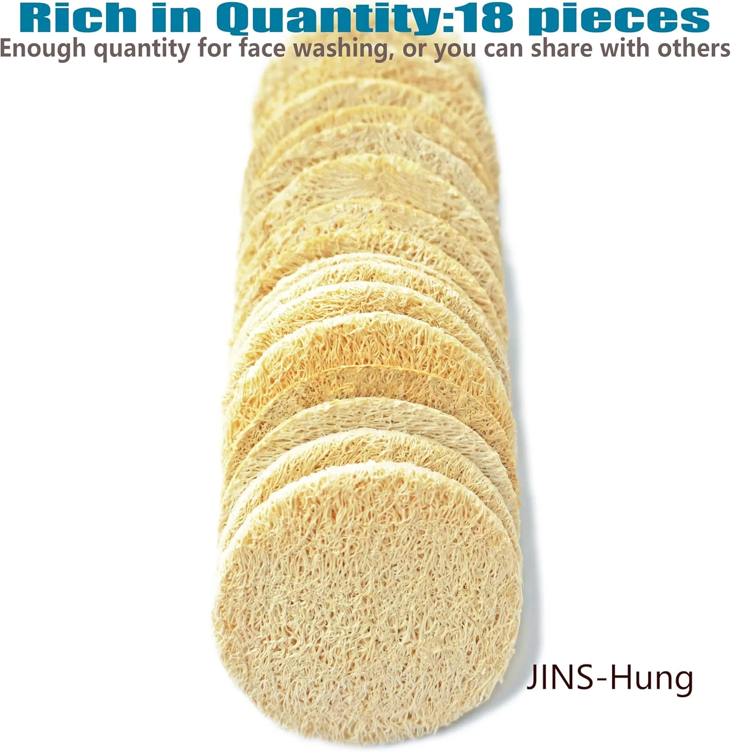 پد لوفا طبیعی لایه بردار صورت، بسته 18 عددی - پد اسکراب صورت و بدن - مناسب حمام، دوش و اسپا - اسکراب لوفا - لوفا اسکرابر عمده - پاک کننده پوست برای زنان و مردان