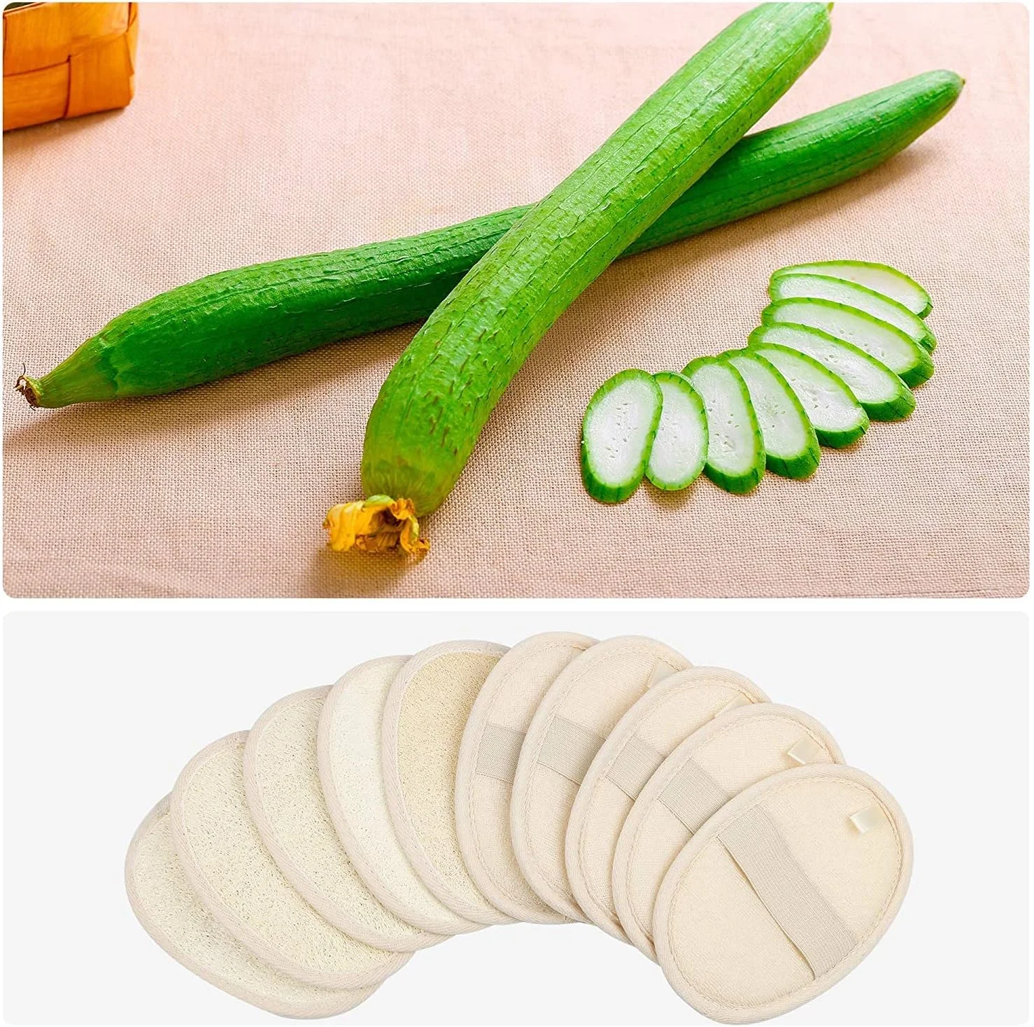 پد اسفنجی لوفا لایه بردار، 10 عددی، بزرگ 4x5.7 - 100% لوفا طبیعی و مواد پارچه تری، دستکش بدن اسکرابر اسفنج لوفا نزدیک به پوست برای مردان و زنان، ایده آل برای آبگرم حمام و دوش (10 عدد)