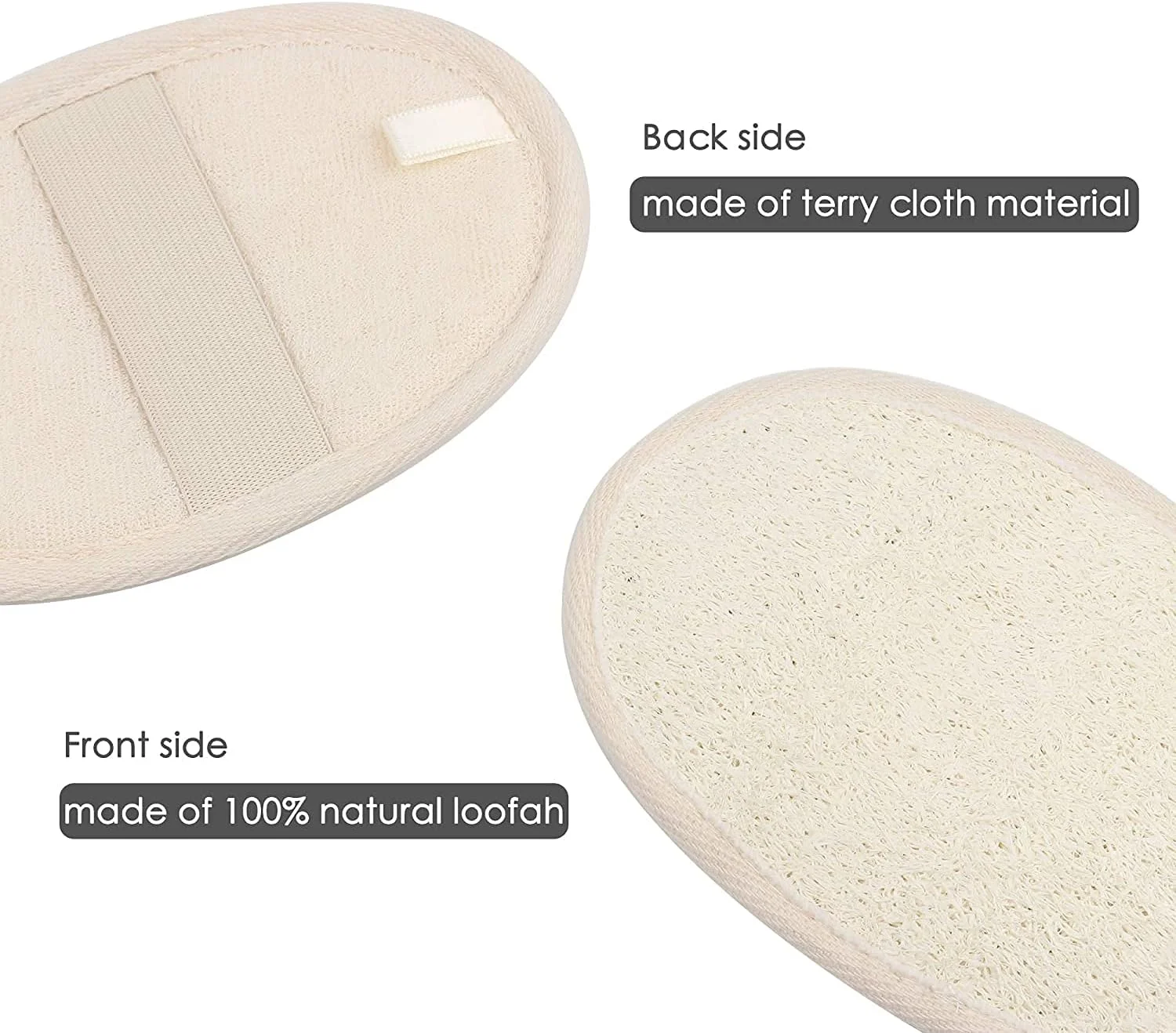 پد اسفنجی لوفا لایه بردار، 10 عددی، بزرگ 4x5.7 - 100% لوفا طبیعی و مواد پارچه تری، دستکش بدن اسکرابر اسفنج لوفا نزدیک به پوست برای مردان و زنان، ایده آل برای آبگرم حمام و دوش (10 عدد)