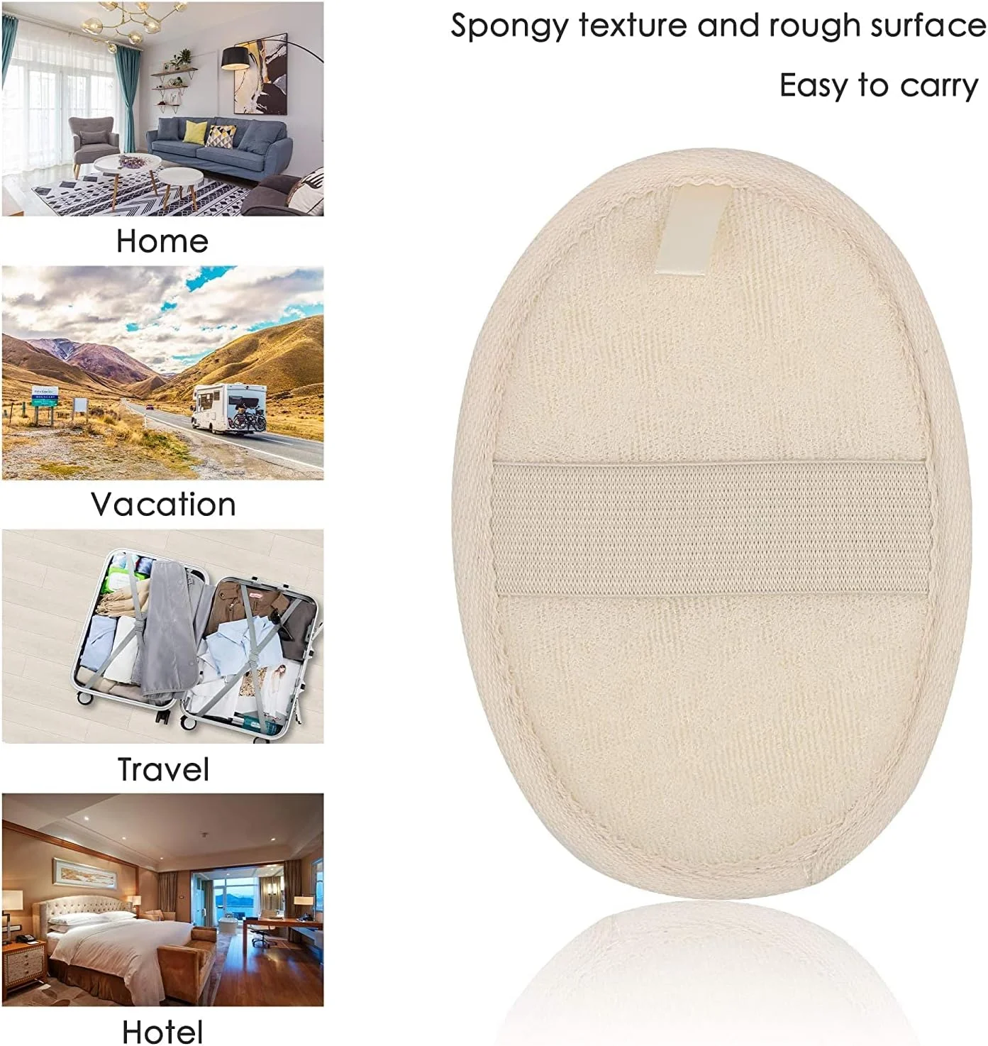 پد اسفنجی لوفا لایه بردار، 10 عددی، بزرگ 4x5.7 - 100% لوفا طبیعی و مواد پارچه تری، دستکش بدن اسکرابر اسفنج لوفا نزدیک به پوست برای مردان و زنان، ایده آل برای آبگرم حمام و دوش (10 عدد)