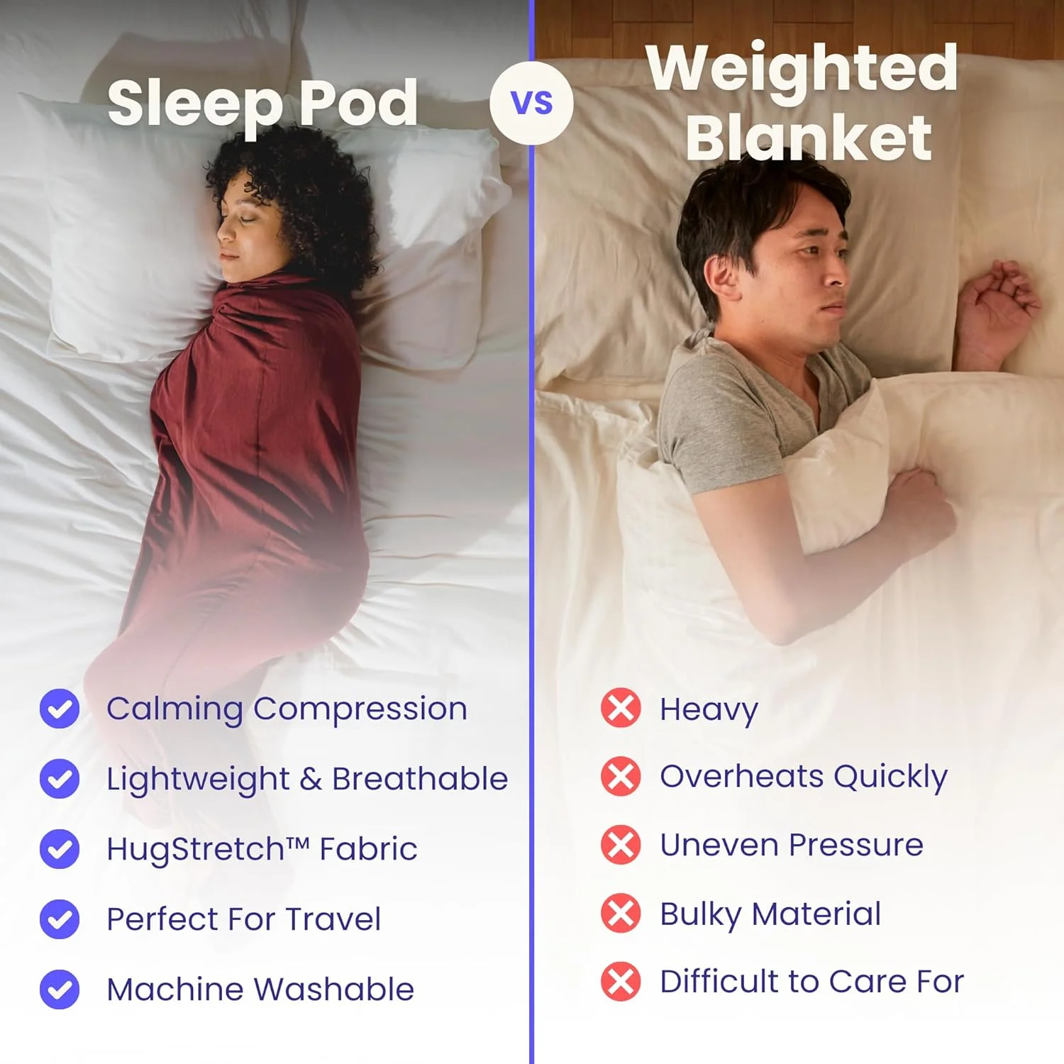 هاگ اسلیپ - پاد خواب کلاه دار Move - پتوی فشاری حسی خنک کننده پوشیدنی - Shark Tank - قابل شستشو در ماشین لباسشویی - جایگزین پتوی سنگین - کیسه خواب برای بزرگسالان، کودکان و نوجوانان - خاکستری - X-Large