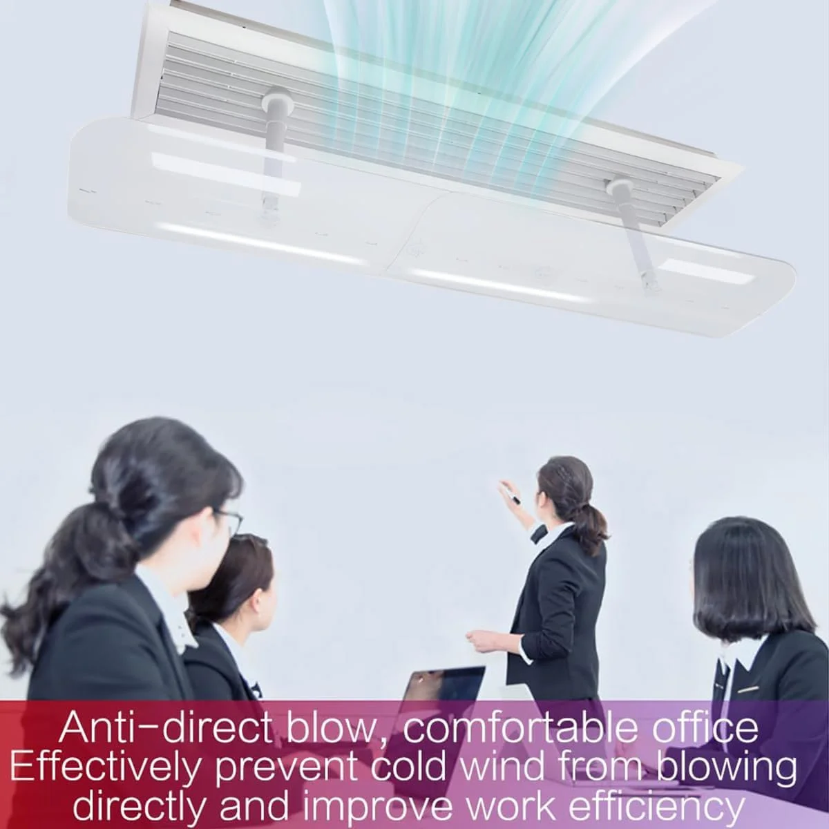 منحرف کننده جریان هوای کولر گازی ECVV، با قابلیت جمع شدن 60-100 سانتی متر، شفاف، مناسب برای دریچه های مینی اسپلیت، انحراف 180 درجه ای جهت باد، ضد تراکم، مناسب برای کولرهای گازی دیواری و مرکزی