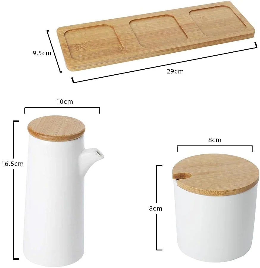 ست 4 تکه ظروف چاشنی چینی YATAI با سینی و درب بامبو - ست جعبه چاشنی، بطری سرکه سس، ست ظروف ادویه - ظرف نگهداری مواد غذایی برای سازماندهی انبار، ظروف نگهداری، ست نمک و فلفل ست 4 تکه ظروف چاشنی چینی YATAI با سینی و درب بامبو - ست جعبه چاشنی، بطری سرکه سس، ست ظروف ادویه - ظرف نگهداری مواد غذایی برای سازماندهی انبار، ظروف نگهداری، ست نمک و فلفل