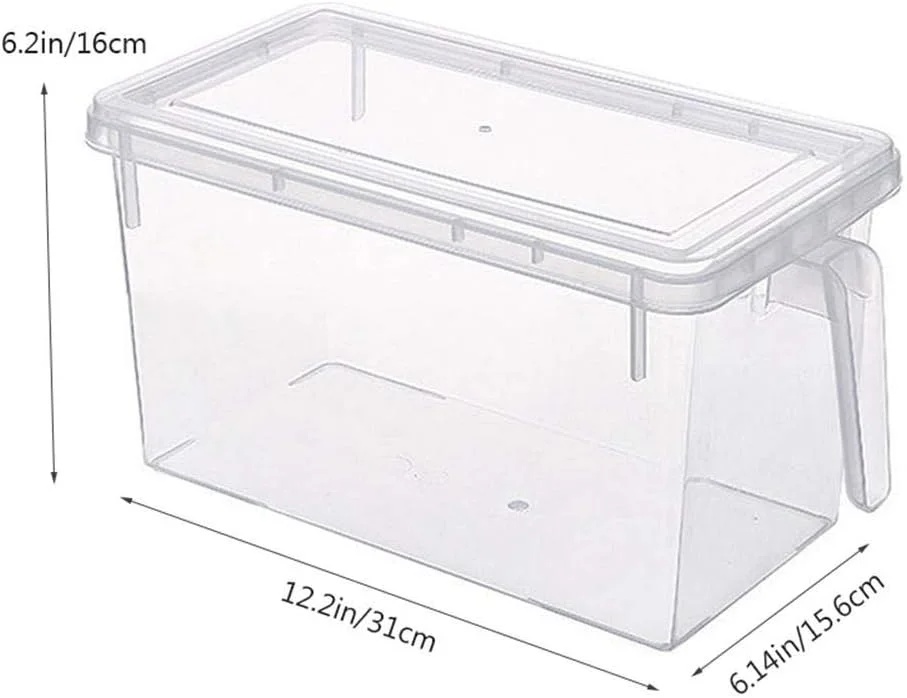ظروف نگهداری مواد غذایی درب دار مناسب فریزر Volwco، 3 عدد ظرف پلاستیکی بزرگ 4.7 لیتری قابل چیدن در یخچال برای نگهداری میوه و مواد غذایی با دسته (رنگ های متنوع)، Na-37746