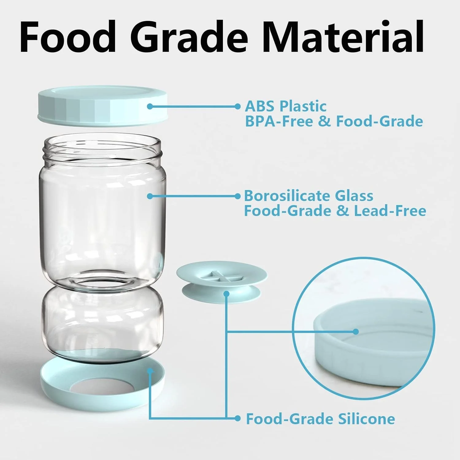 ظرف ترشی ویسفانلی با صافی چرخشی، ظرف ترشی، جداکننده آب ترشی برای زیتون، خیارشور و ترشی های ورقه شده، درب ضد نشت و مناسب برای ماشین ظرفشویی و یخچال