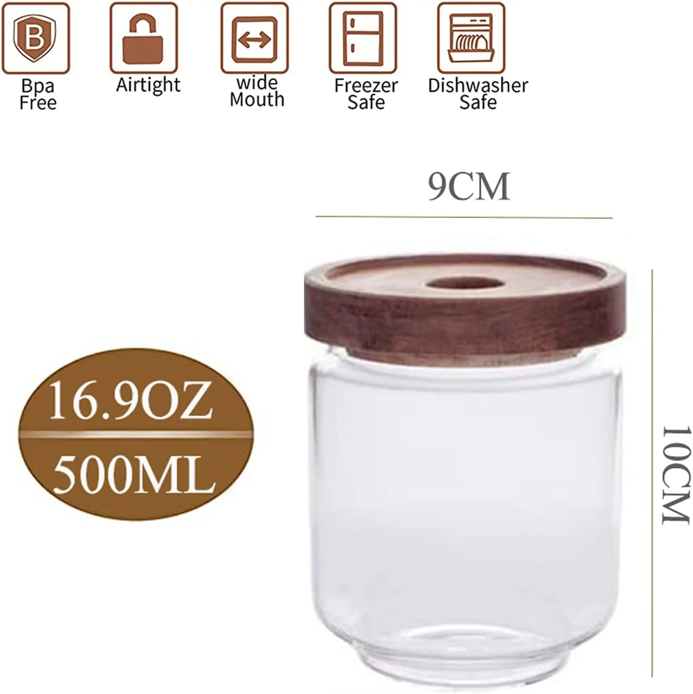 ظروف شیشه ای ذخیره سازی 2 لیتری VUCATIN، ظروف شفاف نگهداری مواد غذایی بدون BPA با درب چوبی هواگیر، ظروف شیشه ای آشپزخانه قابل چیدن برای کلوچه، آب نبات، غلات، آرد، پاستا خشک، شکر، آجیل و ادویه ظروف شیشه ای ذخیره سازی 2 لیتری VUCATIN، ظروف شفاف نگهداری مواد غذایی بدون BPA با درب چوبی هواگیر، ظروف شیشه ای آشپزخانه قابل چیدن برای کلوچه، آب نبات، غلات، آرد، پاستا خشک، شکر، آجیل و ادویه