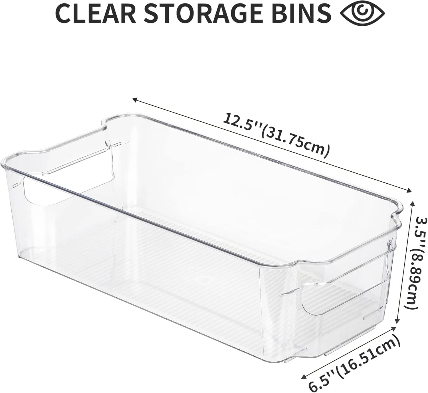 ویتاپمارت 8 عدد ارگانایزر و سطل ذخیره سازی شفاف و قابل چیدن در انبار، جعبه های پلاستیکی برای قفسه ها، کابینت، یخچال، آشپزخانه، بدون BPA